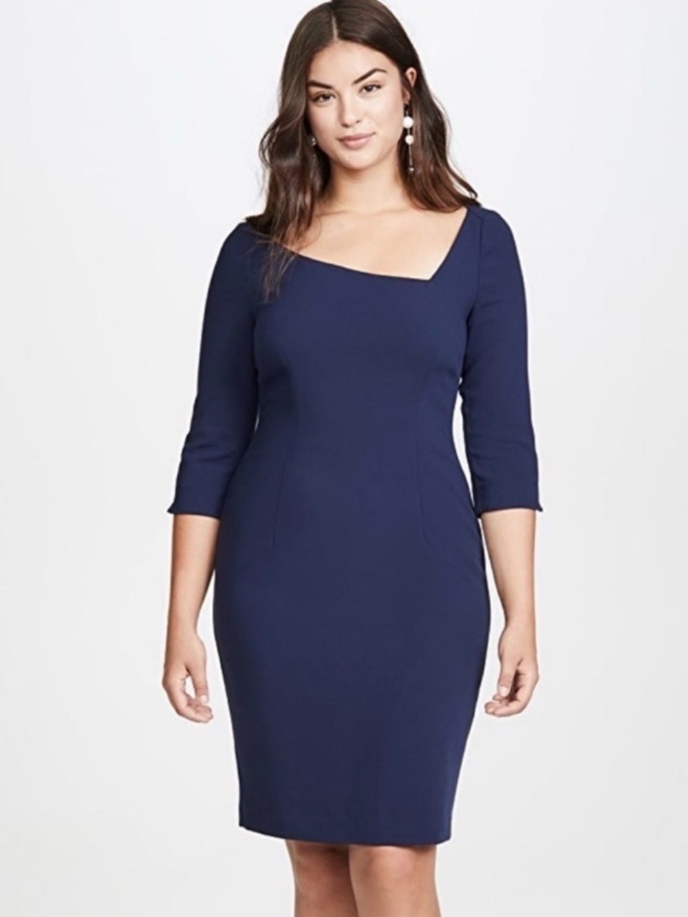 Black Halo Asymmetrical Neckline Jackie O Sheath Dress, Size 16
